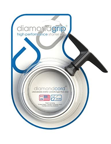Diamondgrip Small with 40 Inch by 2.8 mm Unbreakable Gas Engine Pull Starter Recoil Replacement Cord Kit with Silver and Black Grip