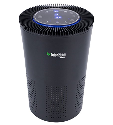 OdorStop OSAP5 HEPA Air Purifier for areas up to 1000 Sq Ft with H13 True HEPA Filter, Active Carbon, 5-Speed, Auto Mode, Sleep Mode, Child Lock, and Timer – Black