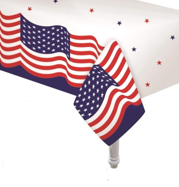 Oojami Stars and Stripe Patriotic Party Table Cover 108×54 Inches Pack of 3