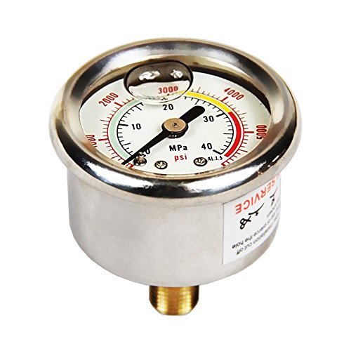 JUFENG Pump Pressure Gauge High Pressure 40Mpa/6000PSI Pressure Gauge M101 PCP Hand Pump