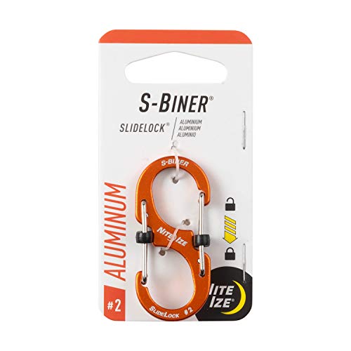 NITE IZE LSBA2-19-R6 S-Biner SlideLock Dual Locking Carabiner, Size #2, Orange