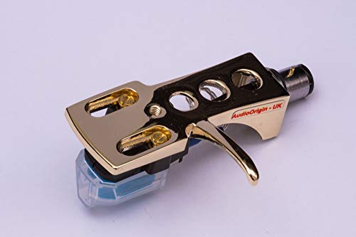 Gold plated Headshell, mount, cartridge and stylus, needle for Pioneer PL10, PL12D, PL12AC, PL15, PL15R, PL31D, PL41, PL50, PL71, SPL100, MADE IN ENGLAND