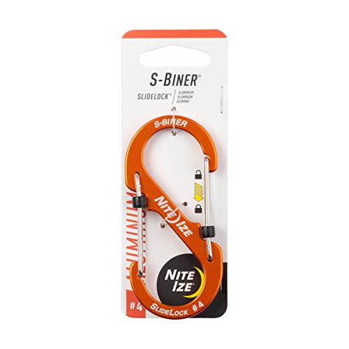 NITE IZE LSBA4-19-R6 S-Biner SlideLock Dual Locking Carabiner, Size #4, Orange
