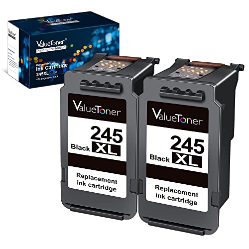 Valuetoner Ink Cartridge Replacement for Canon 245XL PG-245XL PG245XL PG-243 for MX492 MX490 MG3022 MG2522 MG2920 MG2420 MG2520 MG2922 MG2924 MG3029 iP2820 Printer (Black, 2 Pack)