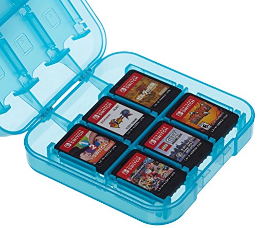 Amazon Basics Game Storage Case for 24 Nintendo Switch Games – 3.4 x 3.4 x 1 Inches, Blue
