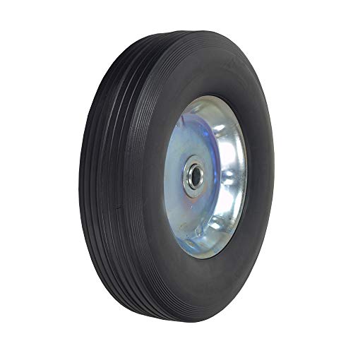 10″ Utility Solid Rubber Wheel Assembly for Dollies, Wagons, Carts (1)