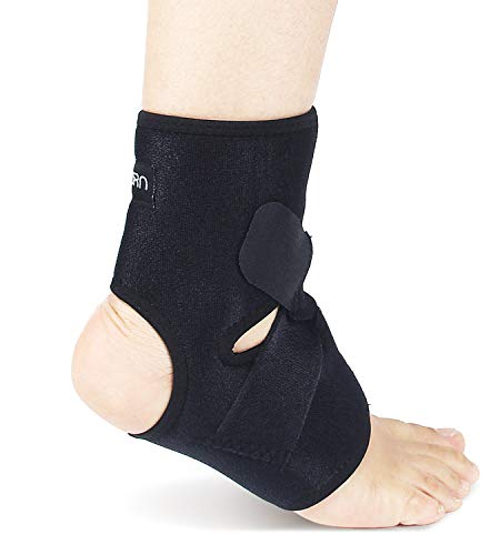 Ankle Brace & Achilles Tendon Support Sleeve for Running & Everyday Wear – Ankle Compression Sleeve for Plantar Fasciitis Relief, Heel Spurs – Achilles Tendonitis Brace for Men and Women. One Size Fits Both Feet