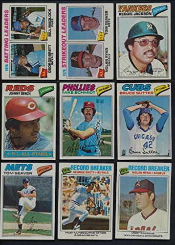 1977 Topps Baseball Complete 660 Card Set Contains Andre Dawson, Dale Murphy Rookies, Hall of Famers Such As Nolan Ryan, Mike Schmidt, Reggie Jackson, George Brett and Many More VG/Ex condition