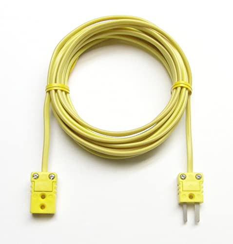 K-Type Thermocouple Extension Cable Wire with Miniature Mini Thermocouple Connectors 12 ft (= 4 Yard) Long