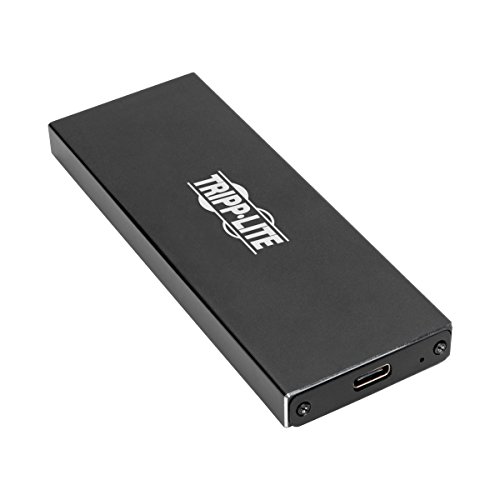 Tripp Lite USB 3.1 Gen 2 (10 Gbps) USB C, USB Type C to M.2 NGFF SATA SSD (B-Key) Enclosure Adapter w/ UASP Support, Thunderbolt 3 Compatible, USB-C, USB Type-C (U457-1M2-SATAG2),Black