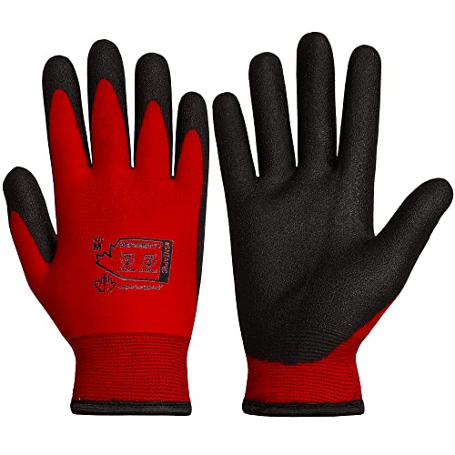 Superior Glove Winter Work Gloves – Fleece-Lined with Black Tight Grip Palms (Cold Temperatures) Freezer Gloves – SNTAPVC – Size Large