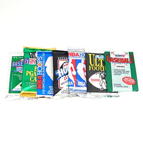 Vintage Multi-Sport Unopened Pack Lot Total of 100 Trading Cards Baseball Football Basketball Hockey Topps Upper Deck Hoops Pro Set | The Storepaperoomates Retail Market - Fast Affordable Shopping