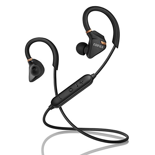 Edifier W296BT Bluetooth v4.1 Sports Headphones in-Ear Earphones Sweat Water Resistant CVC Noise Suppression – Black