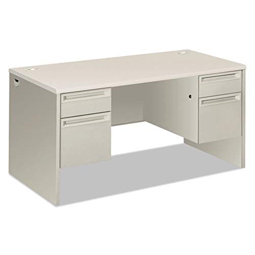 Hon 38155B9q 38000 Series Double Pedestal Desk, 60-Inch Wide, Silver Mesh/Light Gray
