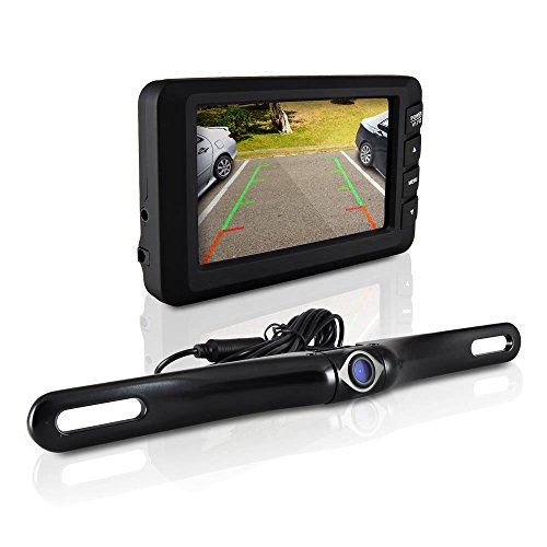 Wireless Rearview Backup Car Camera – Car Monitor System, Parking Reverse Safety Distance Scale Lines, Waterproof Night Vision Cam, 4.3 Screen Video Color Display for Vehicles by Pyle