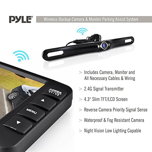 Wireless Rearview Backup Car Camera – Car Monitor System, Parking Reverse Safety Distance Scale Lines, Waterproof Night Vision Cam, 4.3 Screen Video Color Display for Vehicles by Pyle | The Storepaperoomates Retail Market - Fast Affordable Shopping