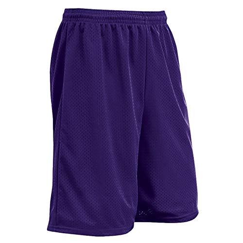CHAMPRO Standard Diesel 9″ Inseam Polyester Exercise Shorts, Purple, 4X-Large