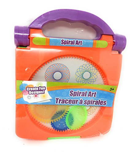 Spiral Art Kids Travel Kit ~ Draw & Create Fun Designs ~ Portable Carry Case with Handle (Orange)