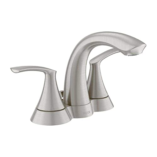 Moen WS84550SRN Darcy 4″ Centerset 2-Handle Bathroom Faucet in Spot Resist Brushed Nickel