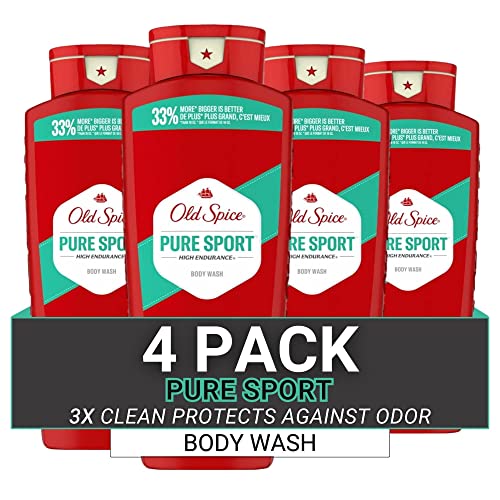 Old Spice Body Wash for Men, High Endurance Pure Sport, 24 Fl Oz (Pack Of 4)