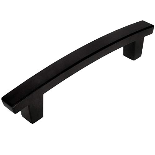 Cosmas 10 Pack 5237FB Flat Black Contemporary Cabinet Hardware Handle Pull – 3-3/4″ Hole Centers