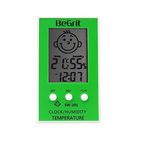 BeGrit Room Hygrometer Thermometer for Baby Digital Indoor Humidity Monitor LCD Display Temperature Gauge Meter with Comfort Level Icon Standing Wall Hanging…