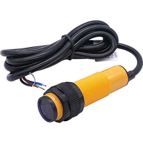Taiss/ M18 Infrared Ray Diffuse Reflection Photoelectric Switch Sensor Optical Three Lines 6-36VDC NPN NO Proximity Switch Inductive Distance 10 cm E3F-DS10C4