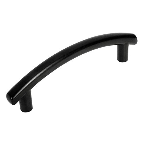 Cosmas 25 Pack 2992-3FB Flat Black Subtle Arch Cabinet Hardware Handle Pull – 3″ Inch (76mm) Hole Centers