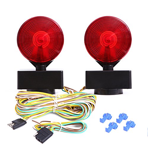 CZC AUTO 12V Two Sided Magnetic Towing Light Kit for Trailer RV Boat Truck -Magnetic Strength 55 Pounds