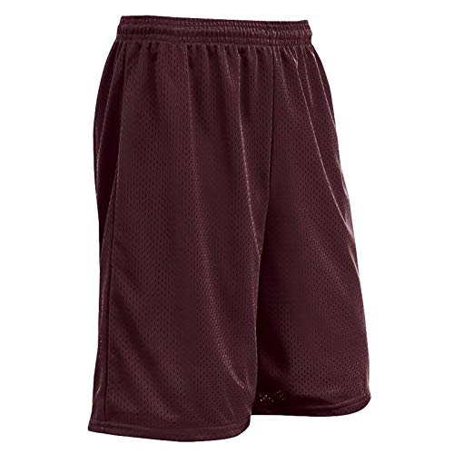 CHAMPRO Standard Diesel 9″ Inseam Polyester Exercise Shorts, Maroon, Large