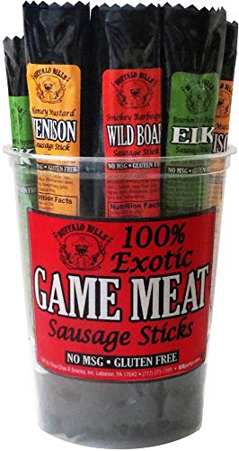 Buffalo Bills Exotic Game Meat Sausage Sticks (mixed 1oz sticks – elk, venison and wild boar)