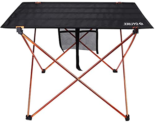 G4Free Ultralight Portable Folding Camping Table Compact Roll Up Tables with Carrying Bag for Outdoor Camping Hiking Picnic (Orange Large)