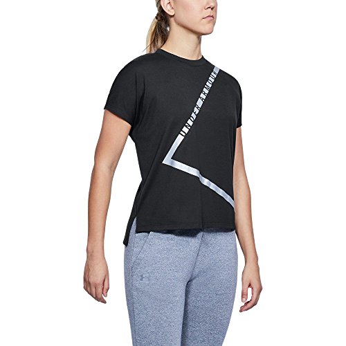 Under Armour Women’s Essentials Tee Triangle Top, Black (001)/Tonal, Large