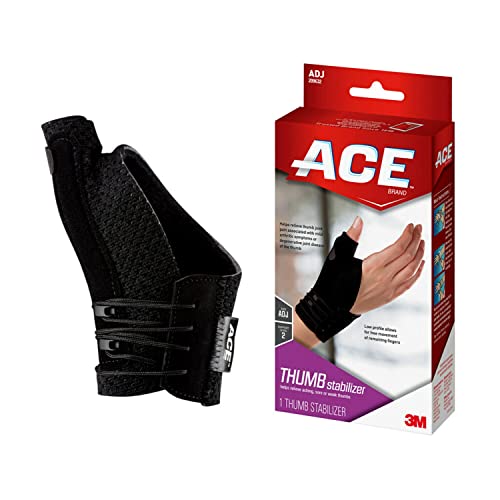 ACE Brand Thumb Stabilizer, Thumb Support for Sore, Weak or Injured Thumbs, Adjustable Thumb Stabilizer with Easy Application, One Size Fits Most