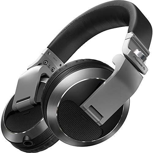 Pioneer DJ HDJ-X7-S – Closed-back Circumaural DJ Headphones with 50mm Drivers, with 5Hz-30kHz Frequency Range, Detachable Cable, and Carry Pouch – Silver