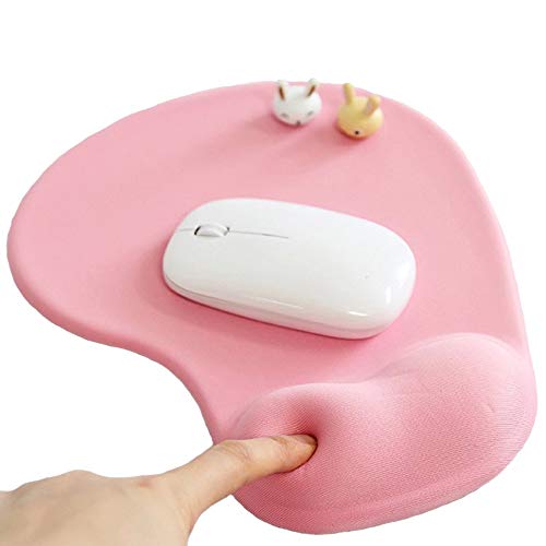 Office Mousepad with Gel Wrist Support – Ergonomic Gaming Desktop Mouse Pad Wrist Rest – Design Gamepad Mat Rubber Base for Laptop Computer (01Pink)