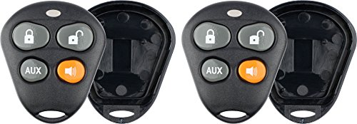 KeylessOption Keyless Entry Remote Control Starter Car Key Fob Case Shell Outer Cover Button Pads For Viper Automate Alarms (Pack of 2)