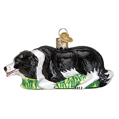 Old World Christmas Dog Collection Glass Blown Ornaments for Christmas Tree Colle, Herding Border Collie