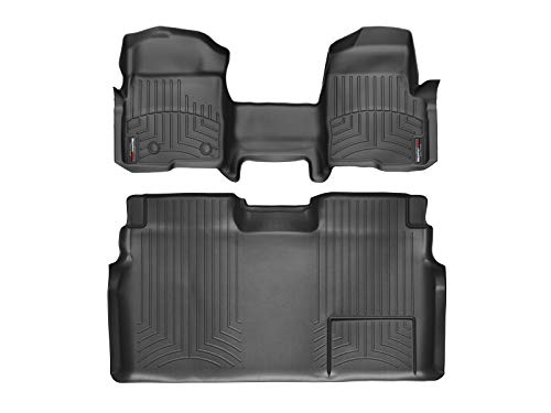 WeatherTech Custom Fit FloorLiner for Ford F-150-1st Row Over-The-Hump & 2nd Row (Black)