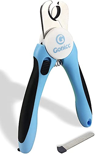 gonicc Dog & Cat Pets Nail Clippers and Trimmers – with Safety Guard to Avoid Over Cutting, Free Nail File, Razor Sharp Blade – Professional Grooming Tool for Pets