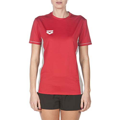 Arena unisex adult Arena Team Line Tech Short Sleeve T-shirt for Men and Women T Shirt, Red, Medium