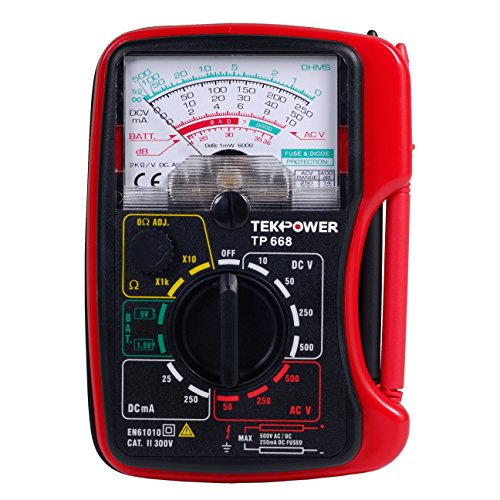 Tekpower TP668 Palm-Size 13-Range Analog Multimeter with 1.5V and 9V Battery Tester