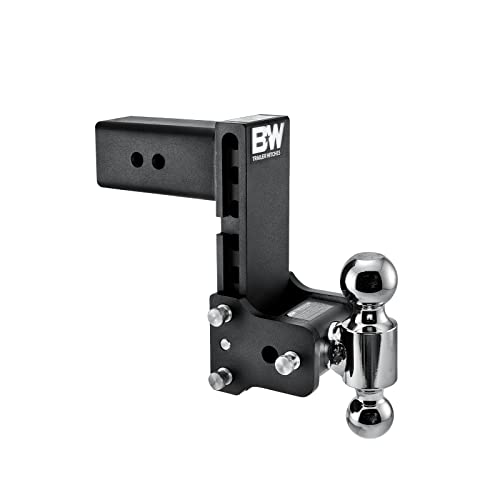 B&W Trailer Hitches Tow & Stow Adjustable Trailer Hitch Ball Mount – Fits 3″ Receiver, Dual Ball (2″ x 2-5/16″), 7.5″ Drop, 21,000 GTW – TS30040B
