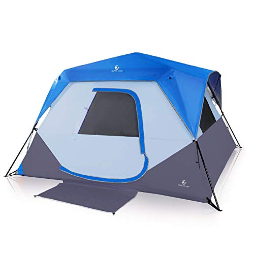 ALPHA CAMP 6 Person Instant Tent for Camping Easy Setup Cabin Tent with Foot Mud – 10′ x 9′ Blue