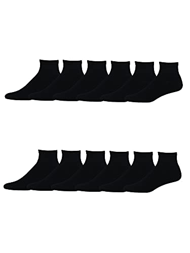 Hanes mens X-temp Cushioned Ankle Socks, 12-pair Pack Casual Sock, Black, 6 12 US