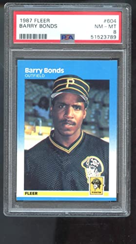 1987 Fleer #604 Barry Bonds Pirates ROOKIE RC NM-MT PSA 8 Graded Baseball Card