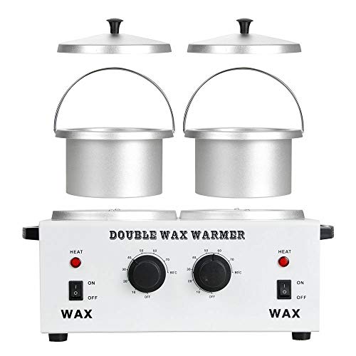 Double 4.3″ Aluminum Pot Melting Wax Warmer Electric Hot Wax Heater Machine For Facial Total Body Hair Removal