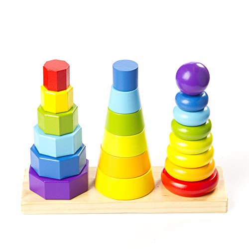 Fat Brain Toys Shape Tower – GeoPeg Stacking Tower Baby Toys & Gifts for Babies