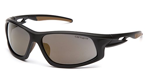 Carhartt CHB690DT Ironside SAFETY Glasses, Black/Tan Frame, Antique Mirror Anti-Fog Lens