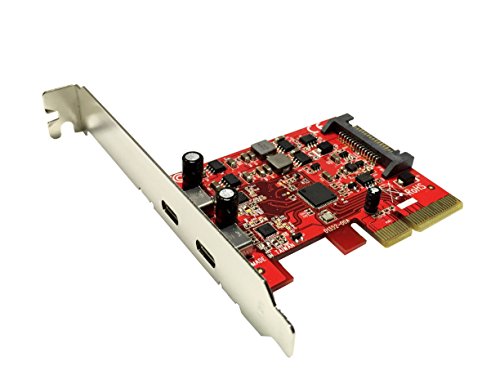 Ableconn PU31-2C-2 USB 3.2 Gen 2 (10 Gbps) 2-Port Type-C PCI Express (PCIe) x4 Host Adapter Card (ASMedia ASM3142 Chipset)